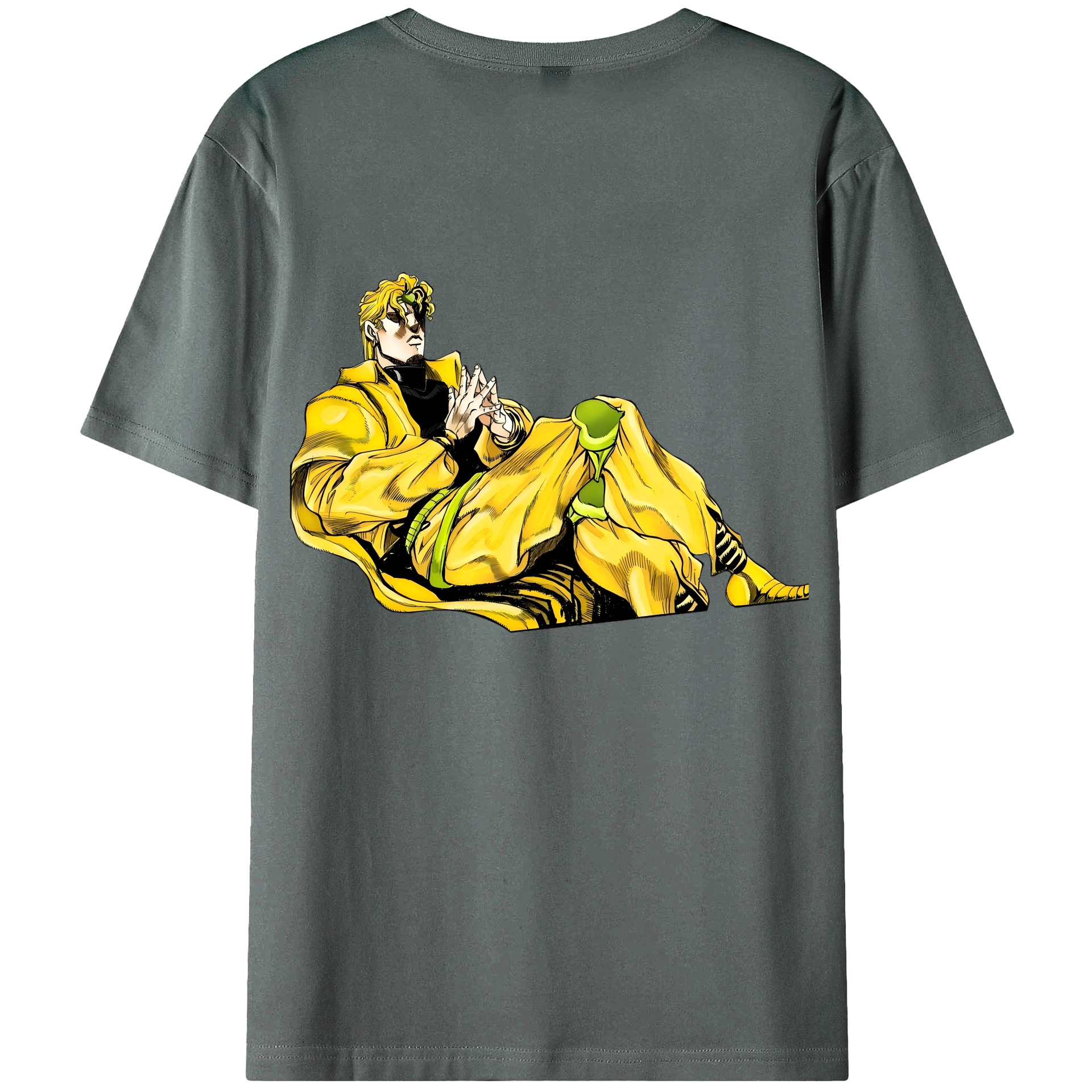 （画像用） ジョジョの奇妙な冒険 ディオ?ブランドー JoJo's Bizarre Adventure Dio Brando 綿100％ メンズ半袖Tシャツ（バックプリント） 通気性